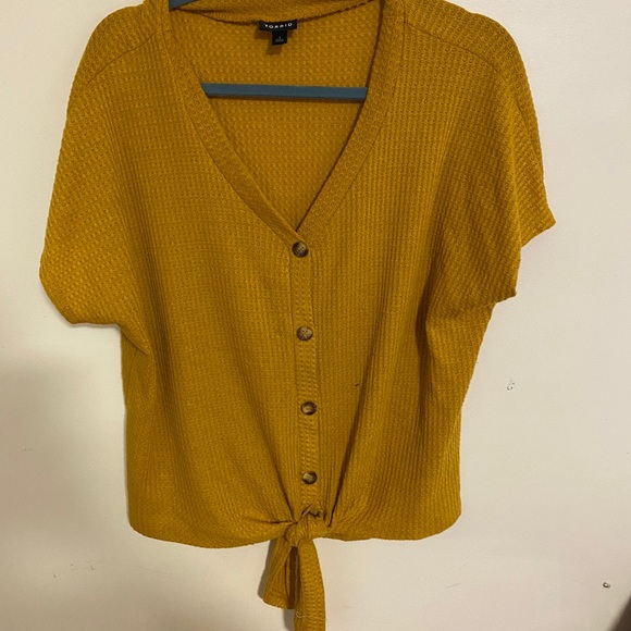TORRID MUSTARD FRONT TIE TEE - Picture 2 of 2